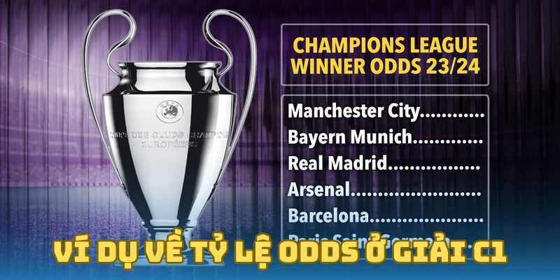 Ví dụ về tỷ lệ odds ở giải C1